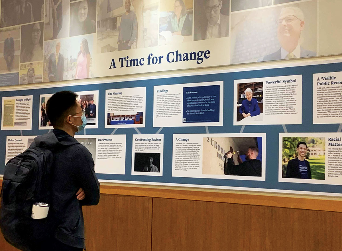 LL.M. student Alan Gao viewing a new display