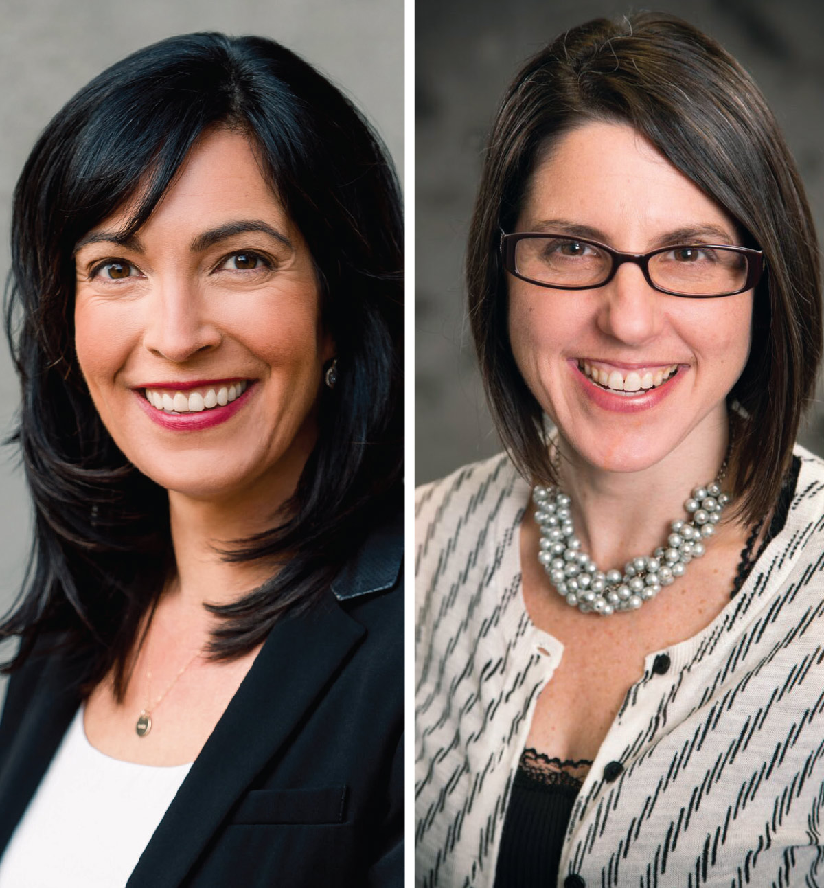 Co-founder and CEO Joanna Lydgate ’10 (left) and COO Jenn Fogel-Bublick ’98 headshots