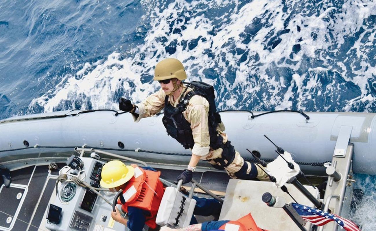 an officer on duty in the Indian Ocean