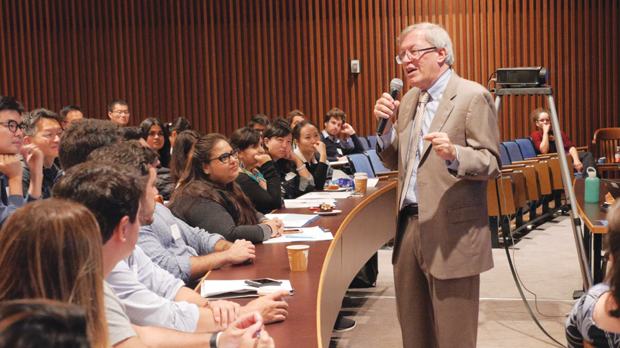 Chemerinsky addresses new LL.M. students during their orientation