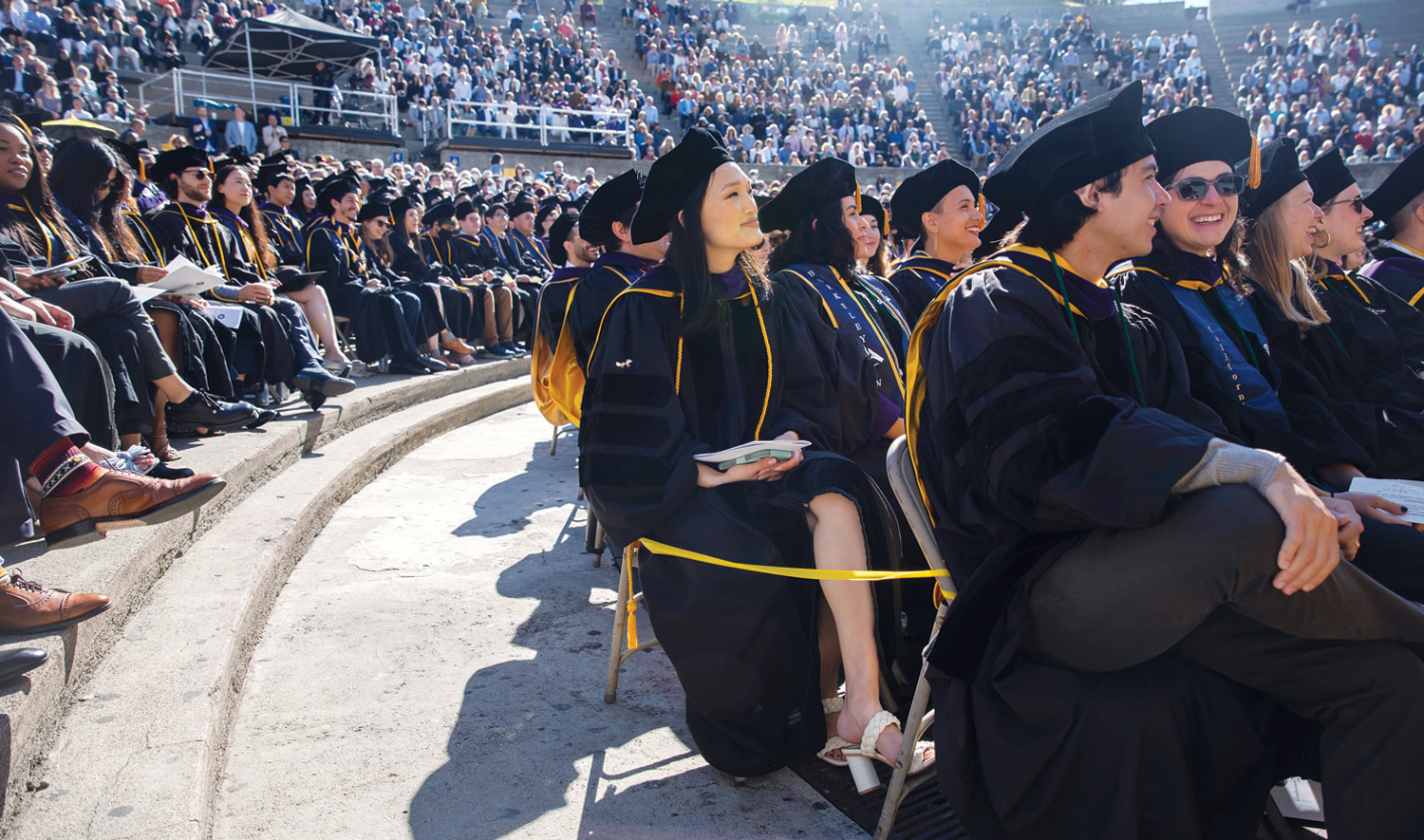 commencement ceremony with students seated