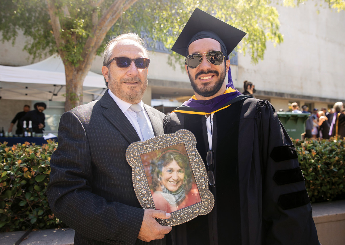 Diego Ortega Chávarri with is father at the commencement ceremony