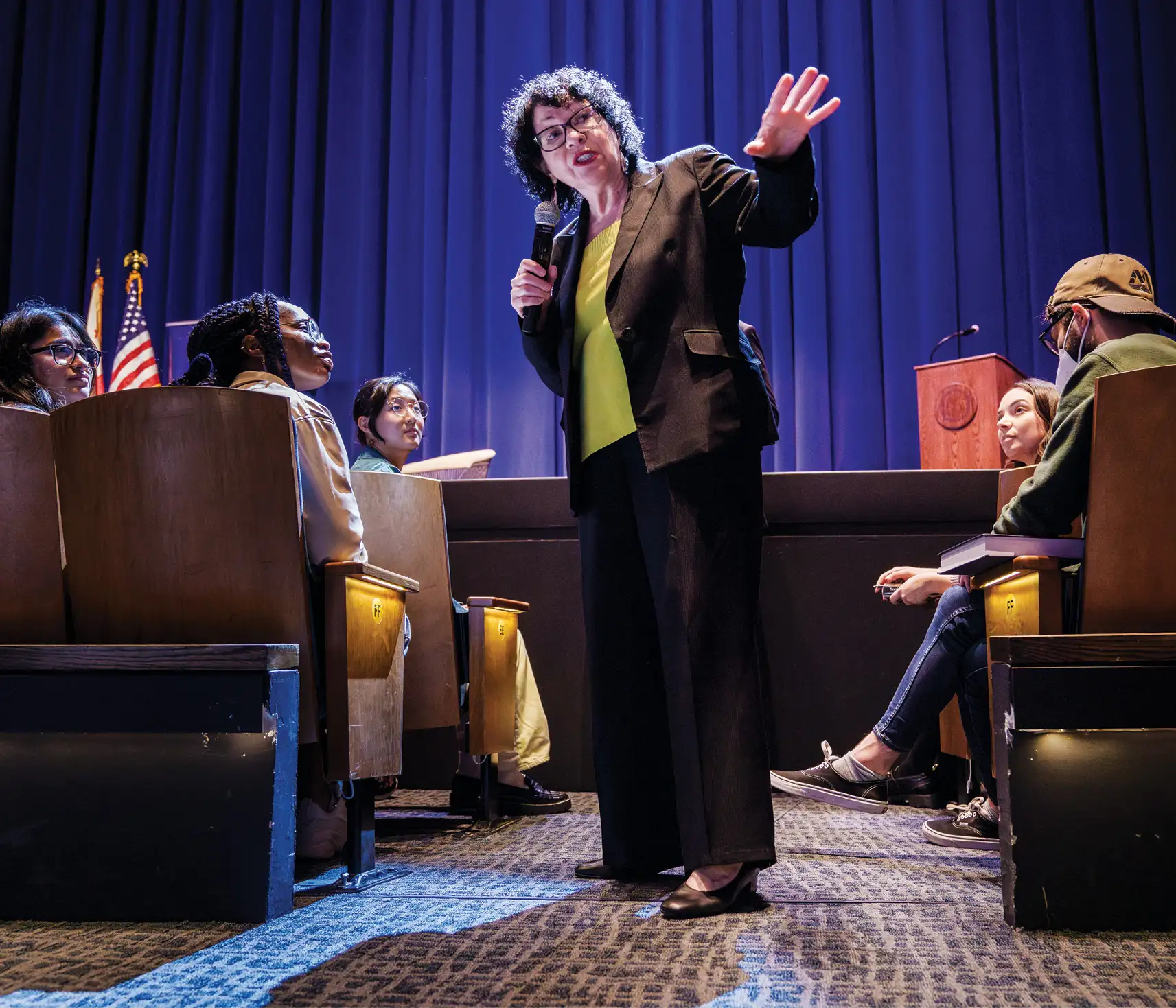 U.S. Supreme Court Justice Sonia Sotomayor speaks before a crowd