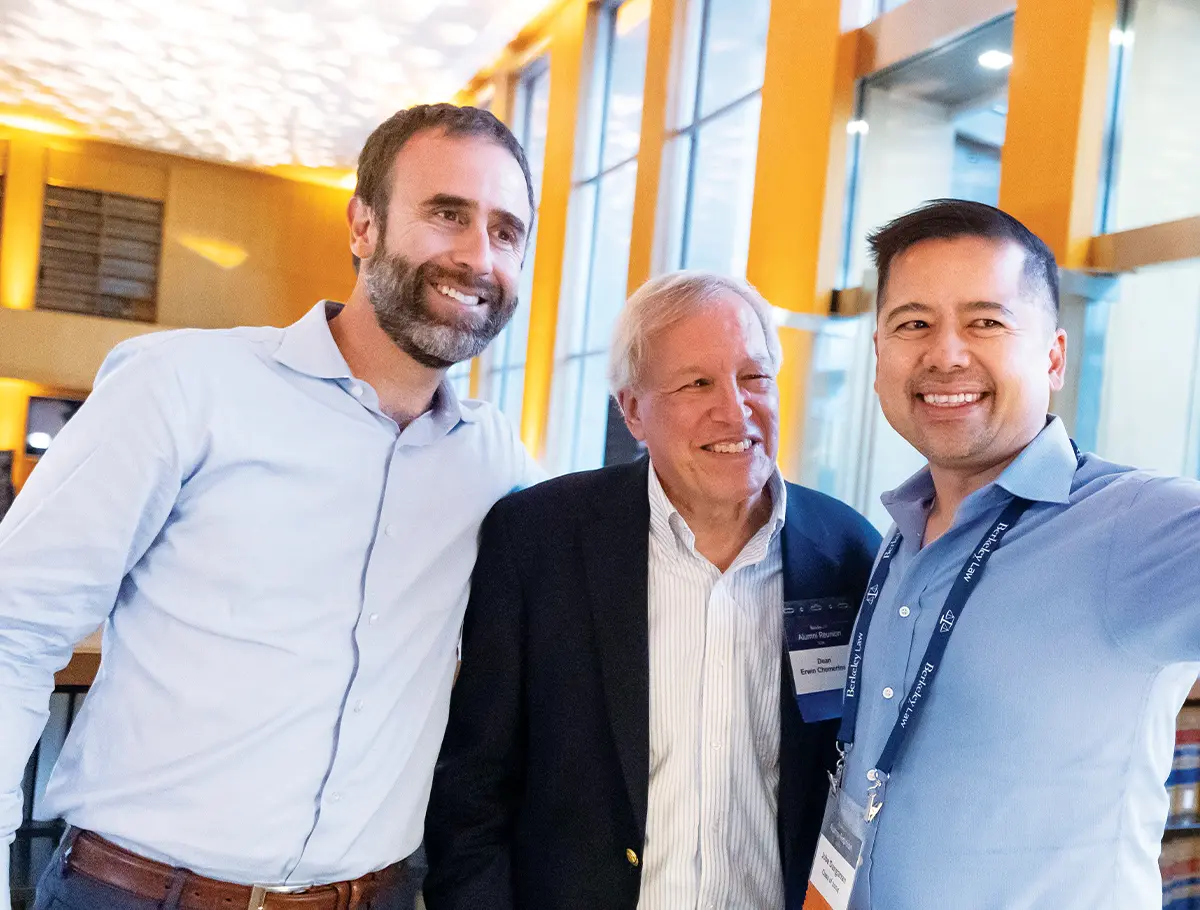 Jeffrey Zinsmeister, Jobe Danganan, and Dean Erwin Chemerinsky posing for a photo together