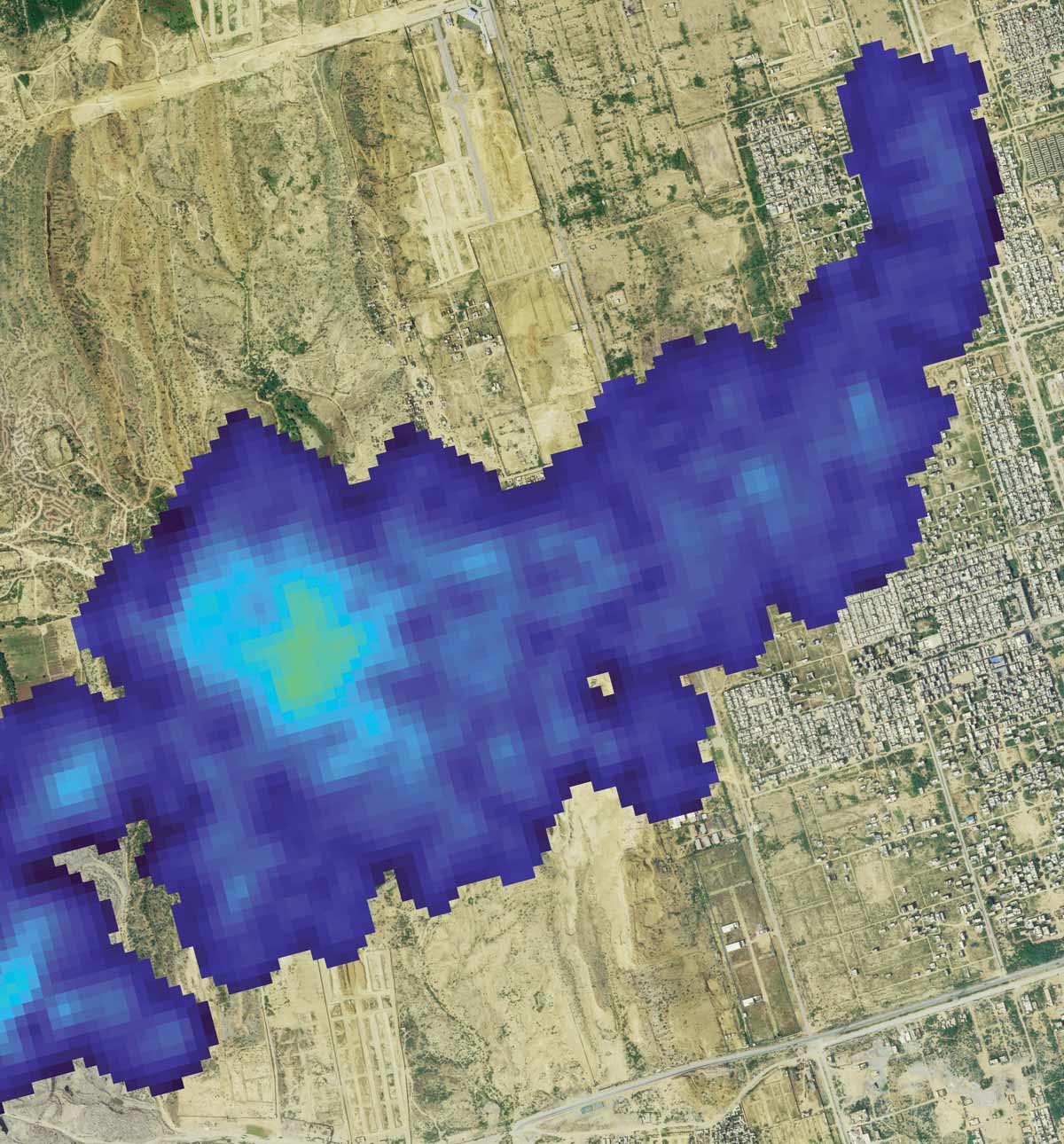 satellite image of methane plume