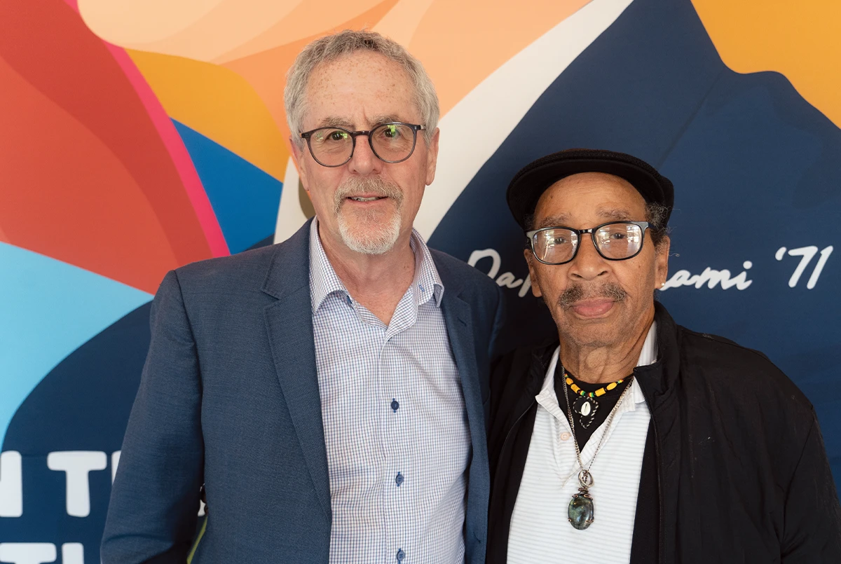 Charles Weisselberg and Veronza Bowers Jr posing together